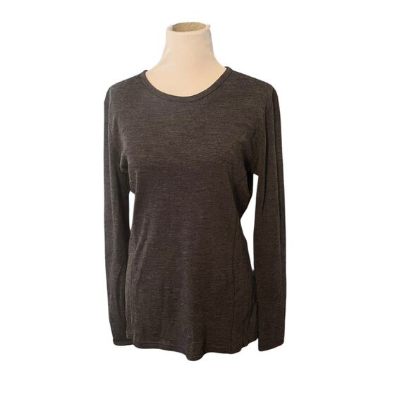 Meriwool Merino Wool Base Layer Shirt •Women XL• Long Sleeve Tee Shirt Grey - Picture 3 of 7